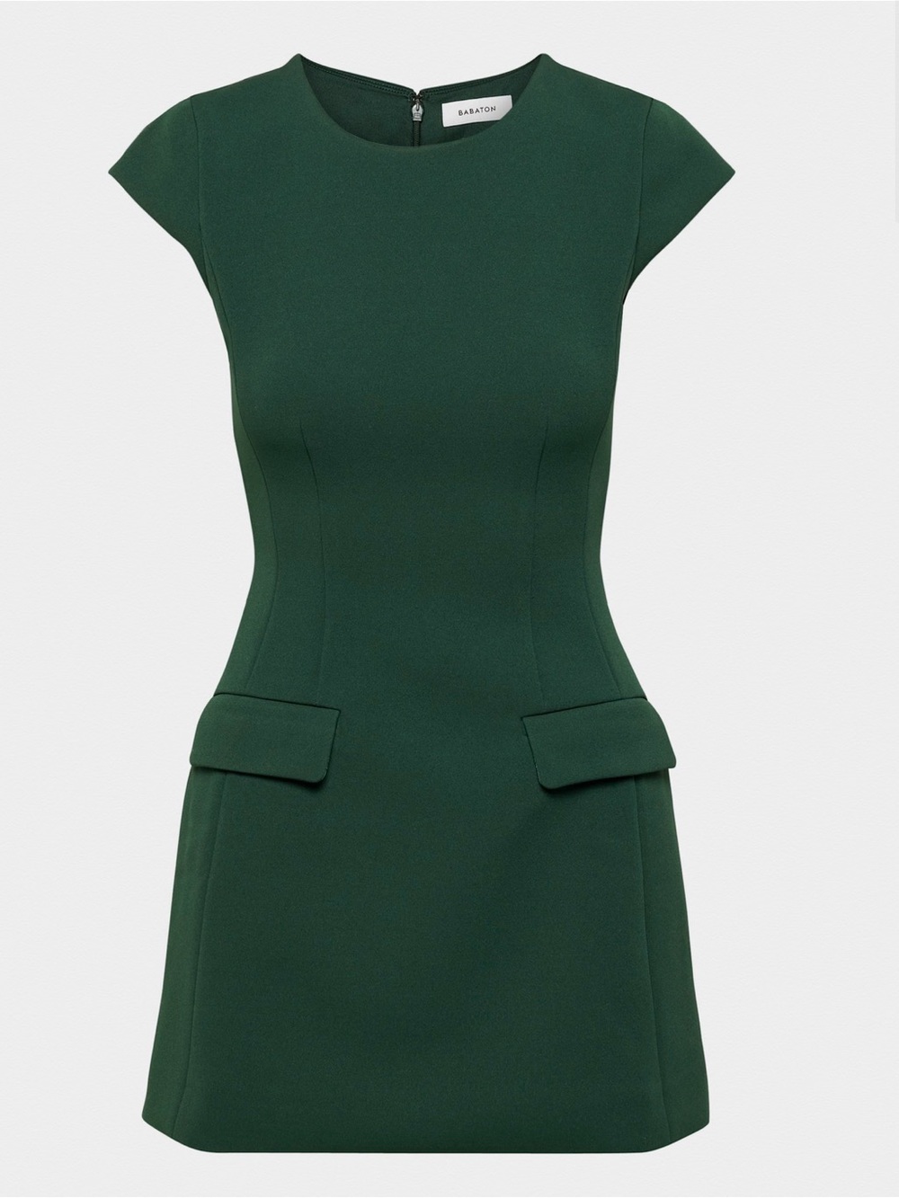 Babaton Forest Green Cap-Sleeve FigureKnit™ Priestly Dress